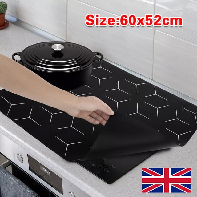 Large Induction Hob Protector Mat 52 60cm Silicone Heat Resistant-Mats Washable